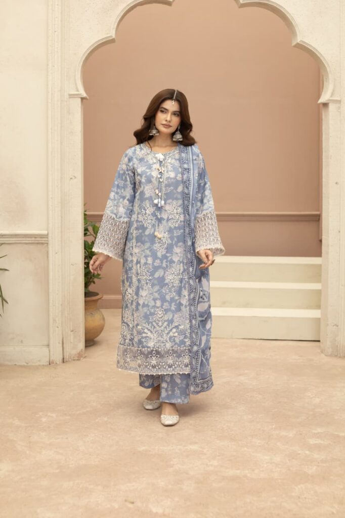 Premium Embroidered Soft Lawn 3-Piece Suit