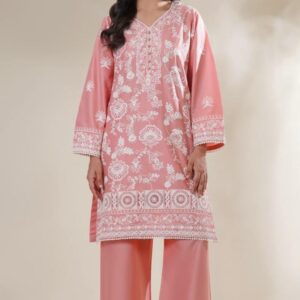 Light Pink Premium Embroidered Stitched Lawn 2-Piece Suit