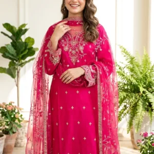 Festive Embellished 3-Piece Set – Hot Pink