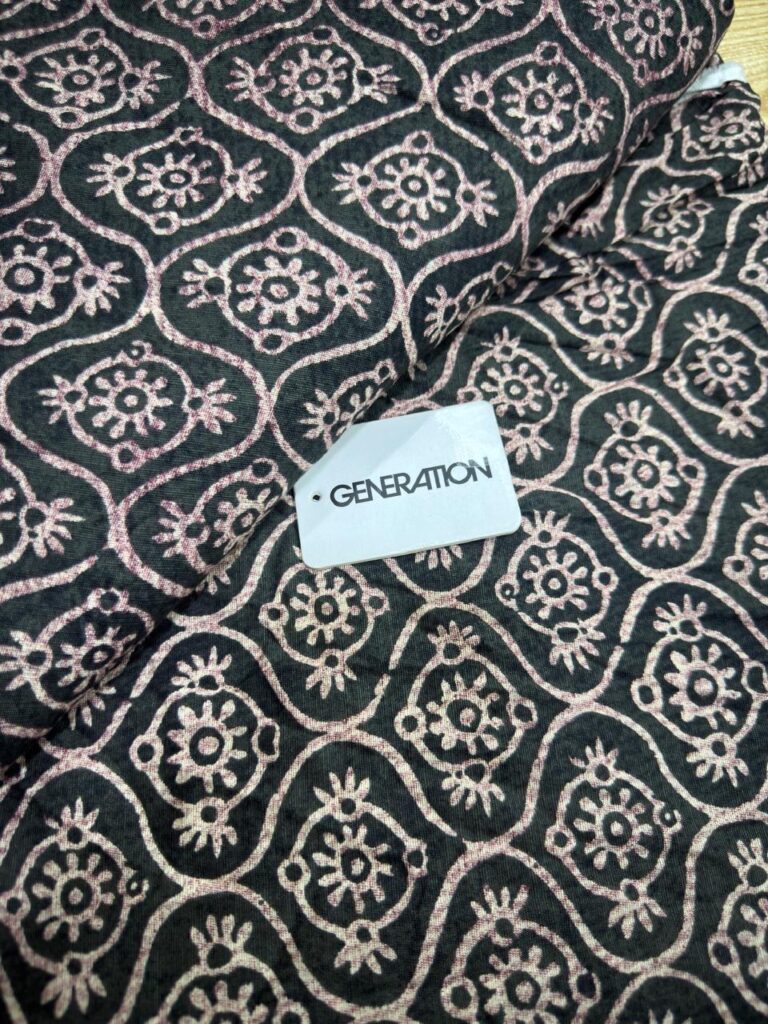 Black Blush Geometric Motif Print 2-Piece Unstitched Suit