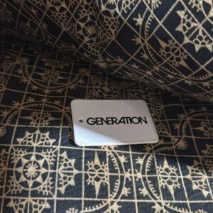 Black Gold Geometric Tile Print 2-Piece Unstitched Suit