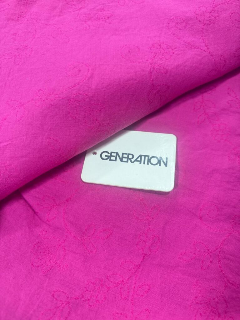 Hot Pink Tonal Floral Design 2-Piece Unstitched Suit