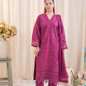 Magenta Embroidered 3-Piece Suit