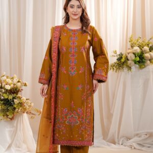 Mustard Embroidered 3-Piece Suit