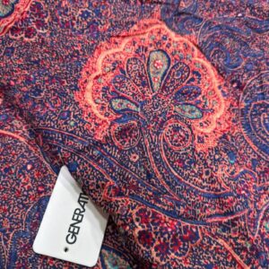 Navy Coral Paisley Print 2-Piece Unstitched Suit