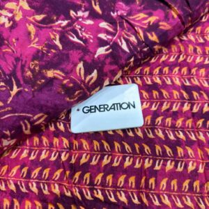 Plum Pink Floral Leaf Print 2-Piece Unstitched Suit