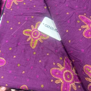 Purple Floral Motif Print 2-Piece Unstitched Suit