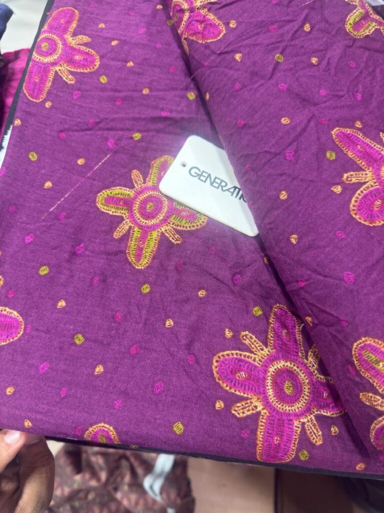 Purple Floral Motif Print 2-Piece Unstitched Suit