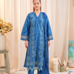 Royal Blue Embroidered 3-Piece Suit